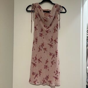 Reformation Vintage Pink floral chiffon mini dress S